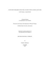 Outpatient rehabilitation for a patient with a partial rotator cuff tear: a case study