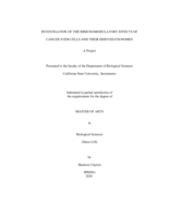 Investigation of the immunomodulatory effects of cancer stem cells and their derived exosomes