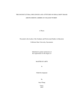 The sociocultural influences and attitudes on ideal body image among Hmong American college women