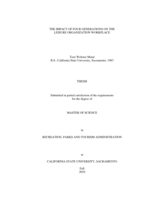 The impact of four generations on the leisure organization workplace