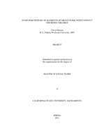 Staff perceptions of elements of group work with conduct disorder children
