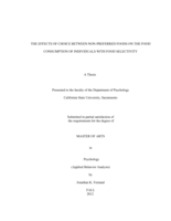 The effects of choice between non-preferred foods on the food consumption of individuals with food selectivity