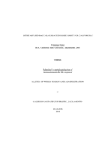 Is the applied baccalaureate degree right for California?
