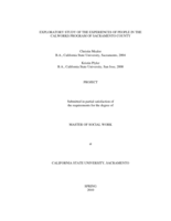 Exploratory study of the experiences of people in the CalWORKs Program of Sacramento County