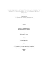 Voices of neoliberal education: an investigation of current U.S. global economic strategies' influence on teaching bilingual education