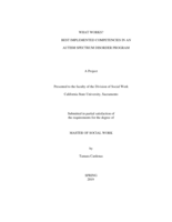What works? best implemented competencies in an Autism Spectrum Disorder program