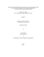 Measuring the effectiveness of special education services for students with moderate to severe disabilities in a rural county Office of Education