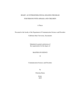 HEART: An intergenerational reading program for persons with aphasia and children