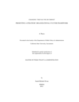 Changing "the way we do things": presenting a strategic organizational culture framework