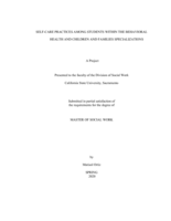 Self-care practices among students within the behavioral health and children and families specialization