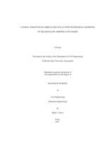 Lateral strength of corrugated walls with trapezoidal geometry of transoceanic shipping containers