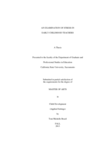 An examination of stress in early childhood teachers