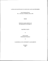 Language maintenance in heritage language speakers