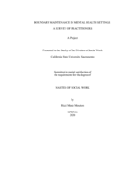 Boundary maintenance in mental health settings: a survey of practitioners