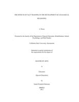 The effects of tact training on the development of analogical reasoning