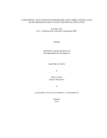 A descriptive analysis with demographic and correlational data on incarcerated male youth and special education
