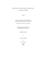 Substance use: family meals, conversations, and family cohesion