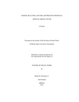 School bullying and the adverse psychosocial affects among youth