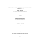 Introduction to criminal justice for high school students: a curriculum plan