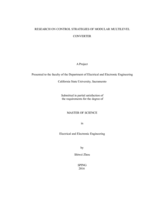 Research on control strategies of modular multilevel converter