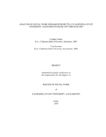 Analysis of Social Work research projects at California State University, Sacramento from 1997 through 2007