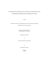 Investigation of power quality issues due to increased levels of distributed generation and possible solutions