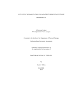 Outpatient rehabilitation for a patient presenting with hip impairments
