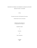 The effects of foreign and domestic oil demand and supply shocks on the U.S. economy