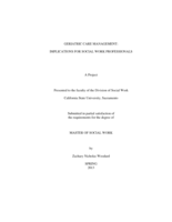 Geriatric care management: implications for social work professionals