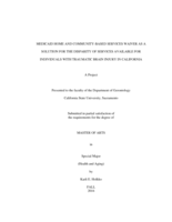 Medicaid home and community-based services waiver as a solution for the disparity of services available for individuals with traumatic brain injury in California