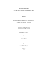 Restorative justice: a curriculum on practices and principles
