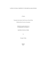 Latino cultural competency in the mental health field