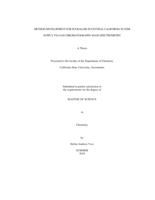Method development for sucralose in Central Valley California water supply via gas chromatography-mass spectrometry