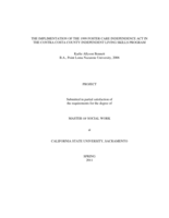 The implementation of the 1999 Foster Care Independence Act in the Contra Costa County Independent Living Skills Program