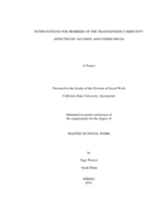 Interventions for members of the transgender community affected by alcohol and other drugs