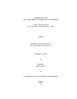 Journey of love: oral histories of World War II war brides