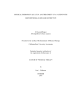 Physical therapy evaluation and treatment of a patient with glenohumeral capsular restriction