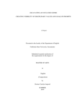 Excavating an occluded genre: creating visibility of disciplinary values and goals in prompts