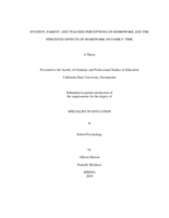 Student, parent, and teacher perceptions on homework and the perceived effects of homework on family time