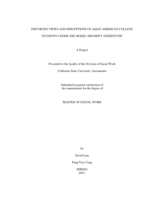 Distorted views and perceptions of Asian American college students under the model minority stereotype