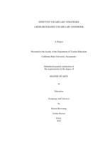 Effective vocabulary strategies: a research-based handbook
