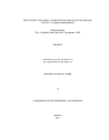 Prevention and early intervention services in El Dorado County:  a needs assessment