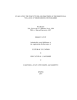 Evaluating the perceptions and practices of the emotional wellness of higher education leaders