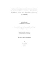 The use of neuroscience education in combination with stabilization exercise in a multimodal approach for the treatment of a young adult with chronic low back pain : a case report