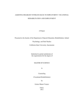 Assisting disabled veterans back to employment: vocational rehabilitation and employment