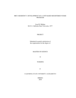 MICU residency: development of a unit based registered nurse program