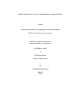 Cross-gender relational aggression in adolescence