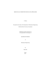 Micro-scale combustion issues and approaches