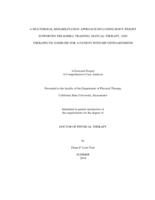 A multimodal rehabilitation approach including body weight supported treadmill training, manual therapy, and therapeutic exercise for a patient with hip osteoarthritis