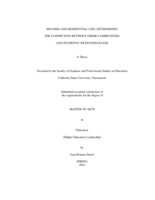 Housing and residential life: determining the connection between theme communities and students' retention rates